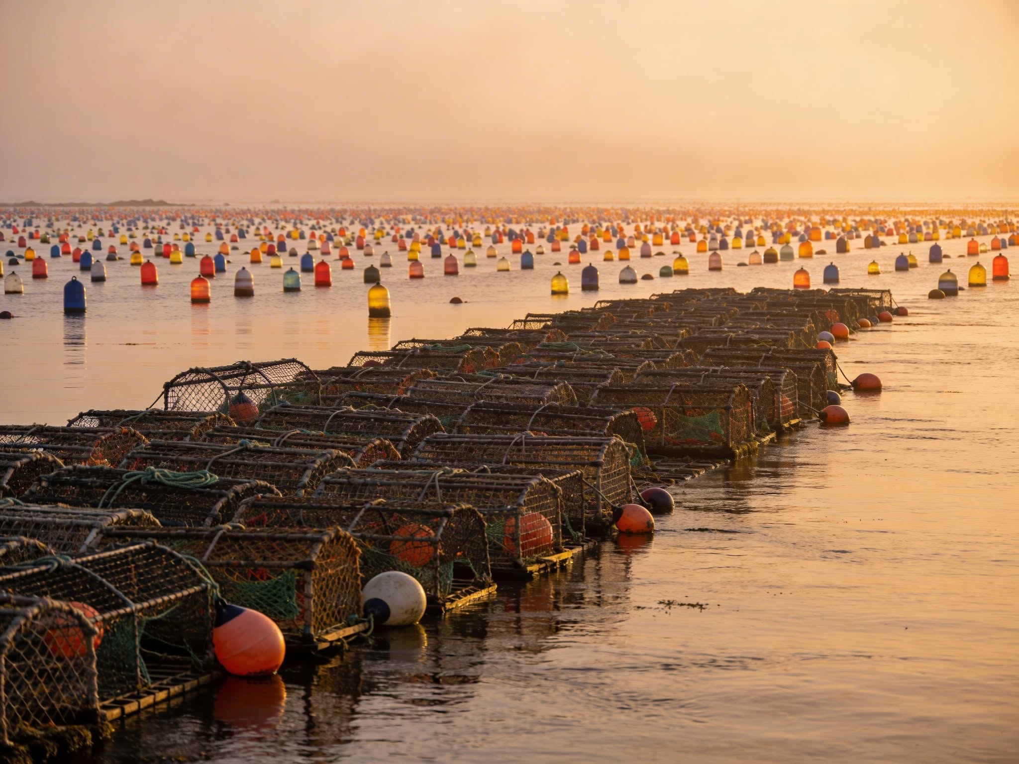 Lobster with claws bound awaiting slaughter