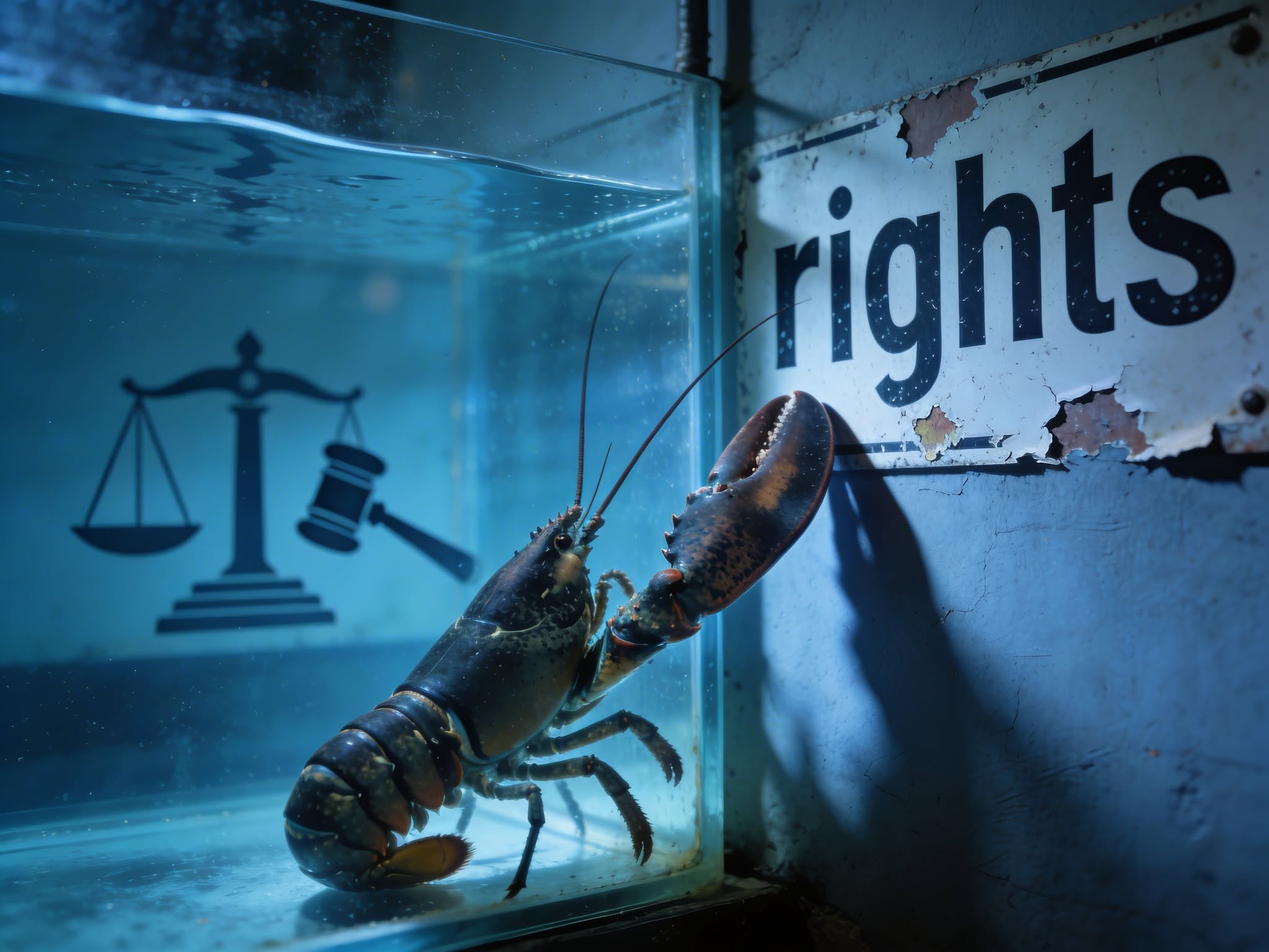 Lobster alone with no protection or rights